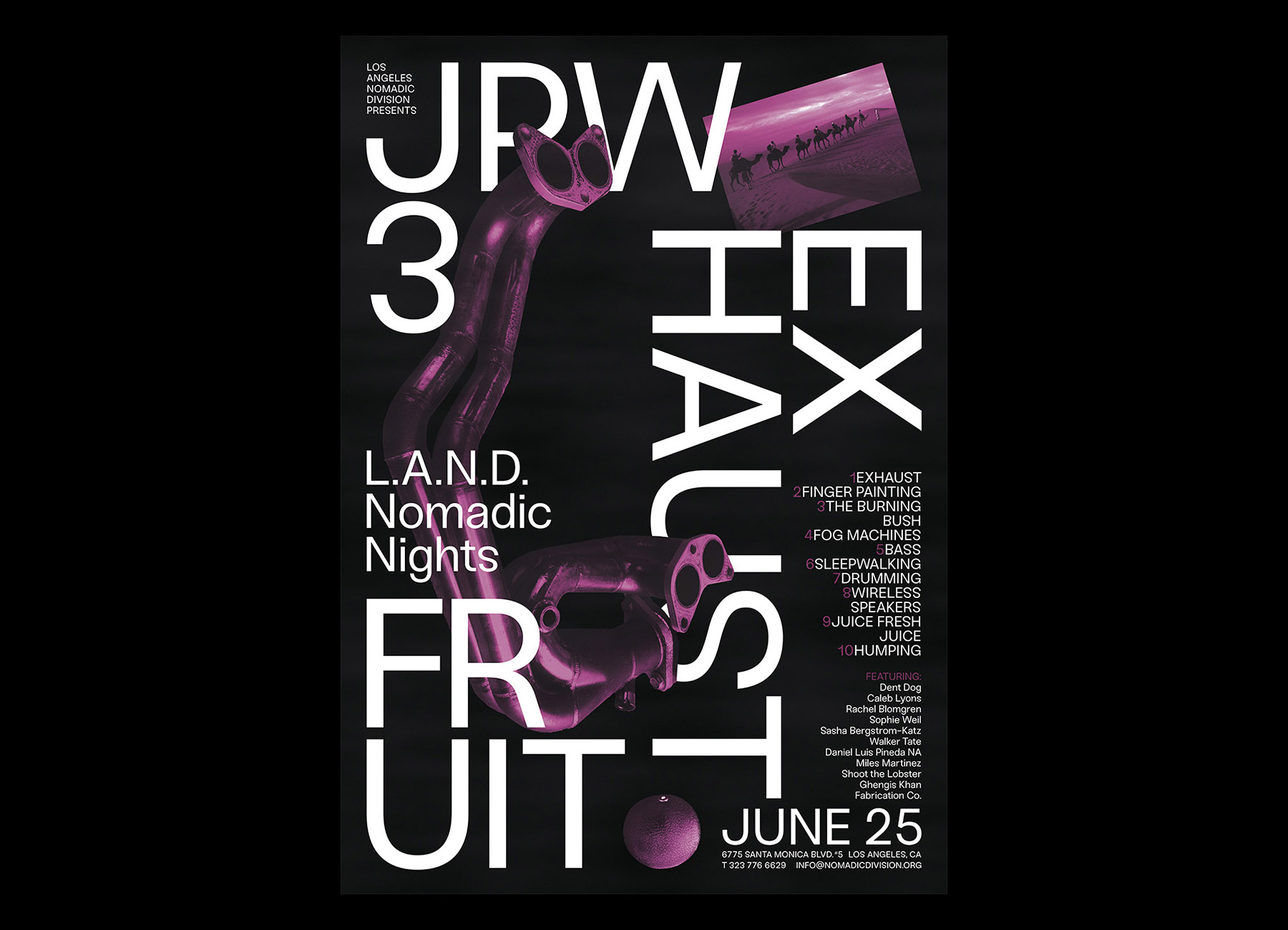 JPW3, Exhaust Fruit — Brooks Heintzelman, 2017